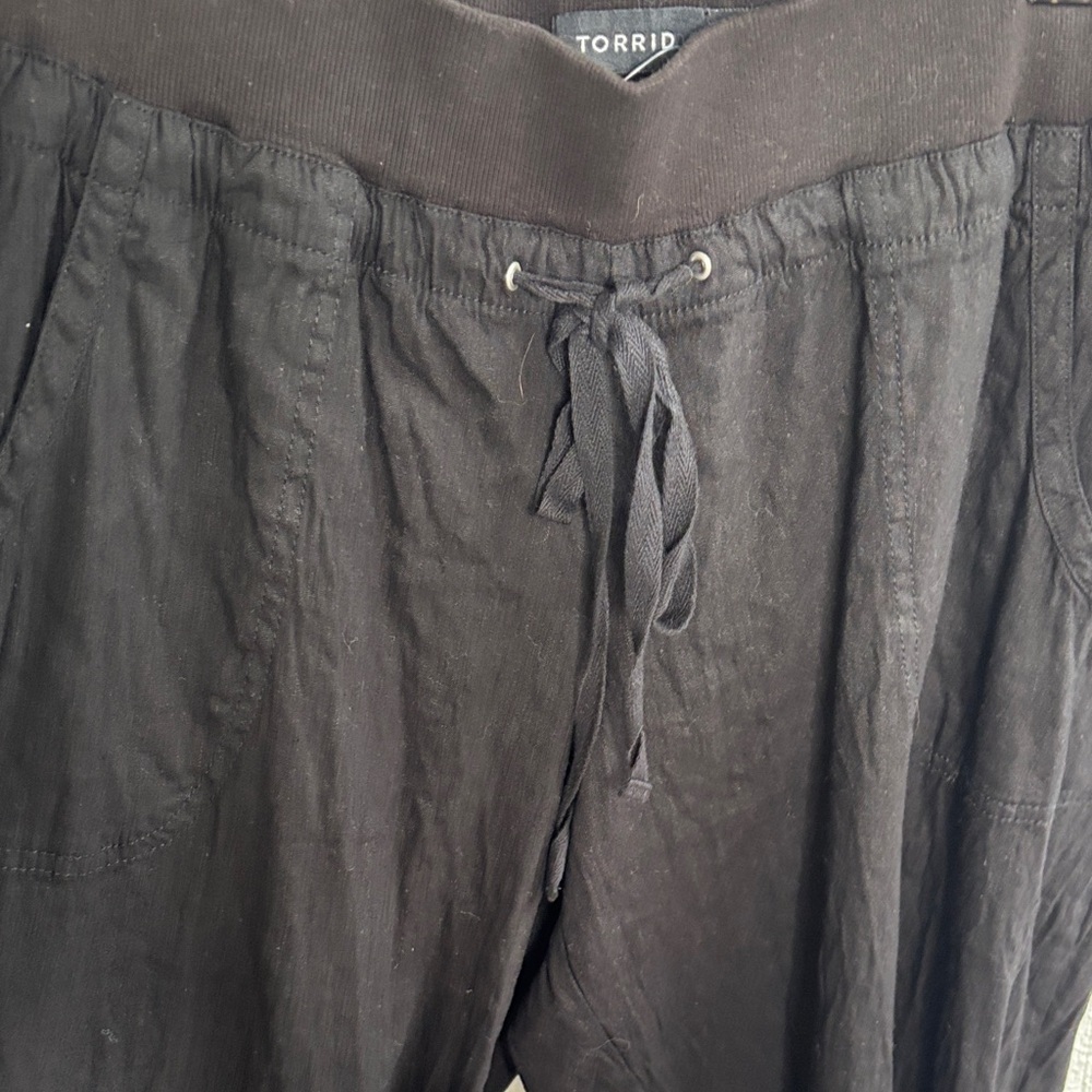Torrid Elastic Drawstring Pull on Beach Pants sz … - image 3